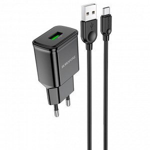 Сетевое зарядное устройство BOROFONE BA59A Heavenly 1xUSB с Кабелем Type-C, 3.0A, 18W