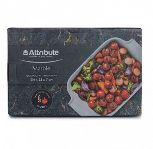 "Attribute Bake" Marble" Форма фарфоровая для запекания 34х22х7см прям
