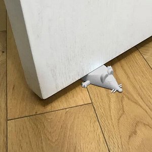 Стоппер для двери "Мышка" 9,5x7,5x2,5cм, цв.белый