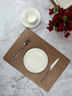 Салфетка сервировочная "Leather Marble" 30х43см, цв.золотой