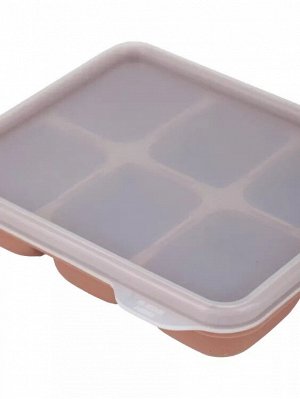 Форма для льда "Ice cube" 4 ячейки, 15х13,3х4см, цв.пыльная роза