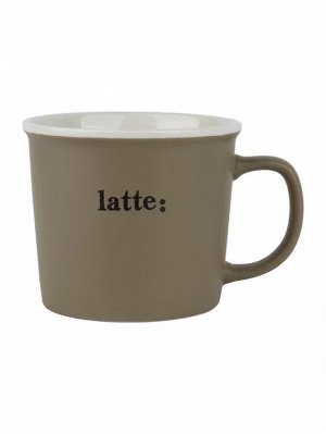Кружка "Latte:" 350мл, цв.серо-бежевый