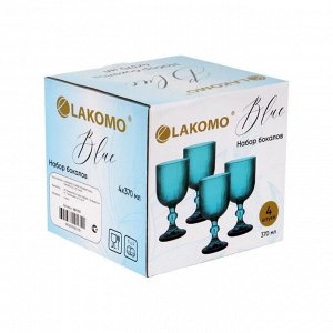 "Blue" Набор бокалов 4шт. 370мл, цв.синий