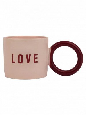 Кружка "Love" 260мл, цв.розовый и бордовый