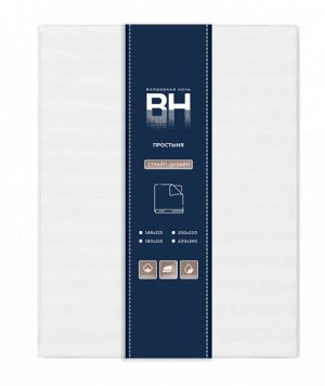 "Волшебная ночь" Простыня "Warm white" 220х240см, страйп