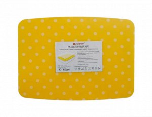 Мат разделочный "Горох" 36x26x0,14см, желтый