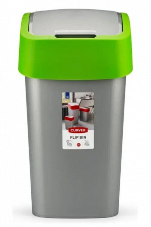 CURVER Ведро для мусора "FLIP BIN" 25л цв.зеленый