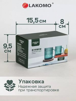 "Blossom" Набор кружек 2шт. 240мл, цв.зеленый