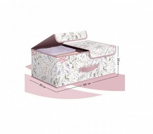 "VALIANT" BOTANIC LILAC Короб стеллажный с крышкой на магните, 2 секции 50х30х20см
