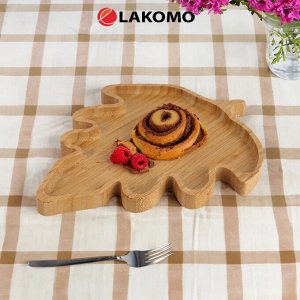 Блюдо "Лист" 24,5х20х1,5см, бамбук