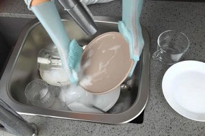 "Water blue" Перчатки силиконовые для мытья посуды