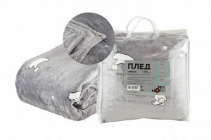 Плед "Мишка" 150х200см, пл.350 цв.серый
