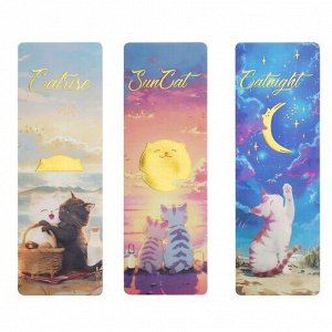 Закладки для книг, 3шт., 135*45мм, MESHU ""Sun Cat""