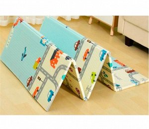 Складной напольный игровой коврик двусторонний, 150*180 см / Детский игровой коврик