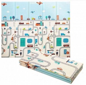 Складной напольный игровой коврик двусторонний, 150*180 см / Детский игровой коврик