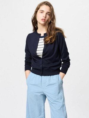 UNIQLO - женский кардиган с круглым вырезом и защитой от UV-лучей - 69 NAVY