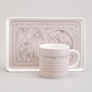 Подарочный чайный набор из фарфора Lefard "Loving Family" 210 мл для одного — стиль и забота в каждой чашке, 1 шт.