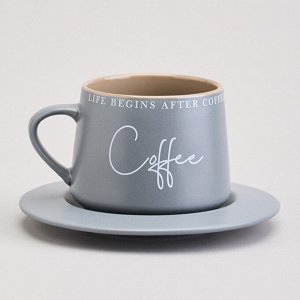 Подарочный фарфоровый набор кружек LEFARD "Coffee&Tea Elegance" на 2 персоны, 4 предмета, 320 мл — стильный выбор для чая и кофе, 1 шт.