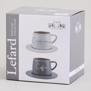 Подарочный фарфоровый набор кружек LEFARD "Coffee&Tea Elegance" на 2 персоны, 4 предмета, 320 мл — стильный выбор для чая и кофе, 1 шт.