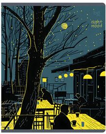 Тетрадь 48л., А5, клетка BG ""Night mood"", выб.лак