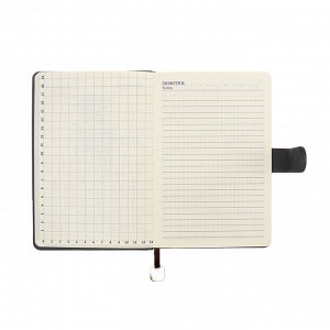 Ежедневник недатированный А5, 140л, клетка, к/зам, с ручкой, в подар. короб., Серый