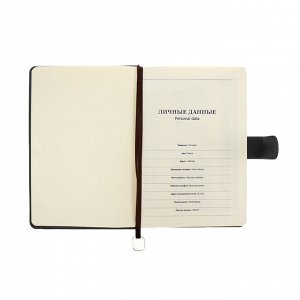 Ежедневник недатированный А5, 140л, клетка, к/зам, с ручкой, в подар. короб., Серый
