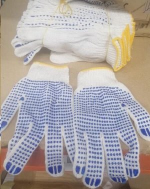 Перчатки рабочие точка нейлон,пвх 3 нити микс 1пара / 720шт / ES30621-043 / 996392