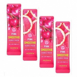 Пузырьковая очищающая маска для лица с фруктами Pink Smoothie Bubble Mask, Verobene 5 г
