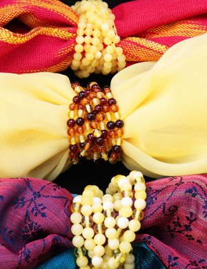 Эластичные бусы-бейл для фиксации шарфа из натурального балтийского янтаря, 900408768