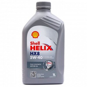 Масло моторное Shell Helix HX8 5w40, синтетическое, API SN+, ACEA A3/B4, универсальное, 1л, арт. 550051580/550046368