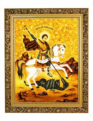 Икона из натурального балтийского янтаря «Святой Георгий Победоносец», 906908160