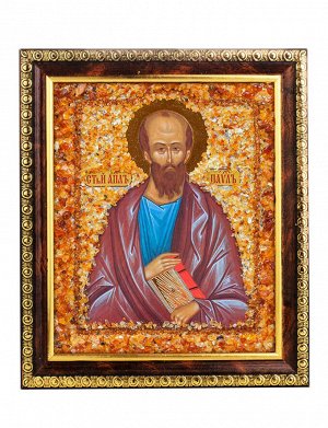 Икона с натуральным янтарём «Святой апостол Павел», 906908295