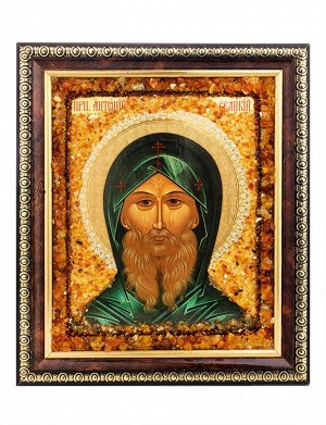Именная янтарная икона «Преподобный Антоний Великий», 906908441