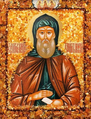Янтарная икона «Святой благоверный князь Даниил Московский»