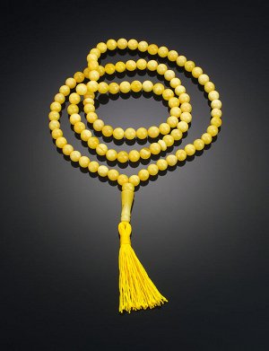 Мусульманские чётки на 99 бусин из янтарных шаров медового цвета, 905704077