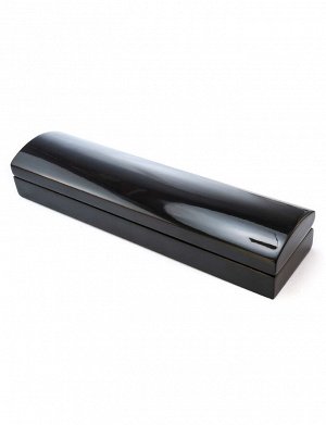 Элегантный футляр-шкатулка чёрного цвета из полированного дерева 240х60х35 мм, 607809099