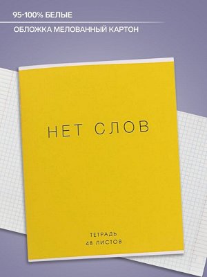Тетрадь 48 листов в клетку Calligrata «Фраза», обложка мелованный картон, блок офсет, МИКС