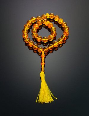 Мусульманские чётки из натурального формованного янтаря золотистого цвета, 905707610