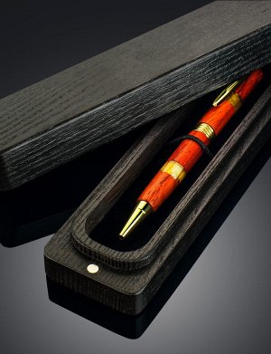 Деревянный пенал с ручкой из ценных пород дерева и натурального янтаря, 910609342
