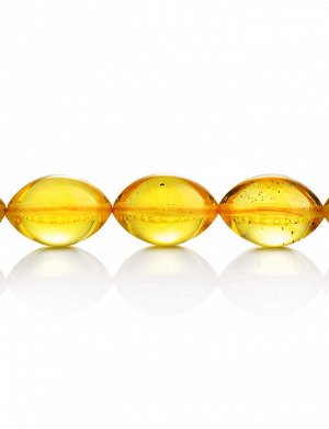 Модифицируемые чётки из натурального цельного янтаря лимонного цвета на 33 бусины-оливки, 905709156