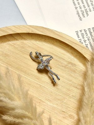 Брошь «Балерина» аронди, цвет радужный в серебре