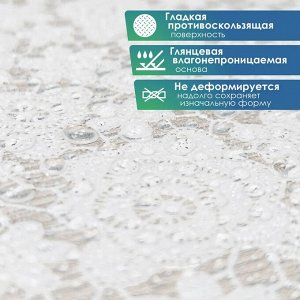 Скатерть на стол, клеенка, ПВХ, водоотталкивающая, "Муза" 132х180 см, Розы, цвет белый