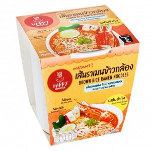 Лапша рамен из коричневого риса быстрого приготовления  'Том Ям' Happy Noodle, стакан 70 г
