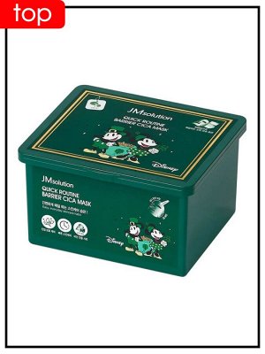 JMSolution Набор масок для лица успокаивающих с центеллой Mask Disney Quick Routine Barrier Cica, 350мл(30шт)