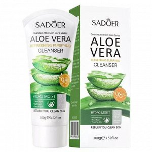 Пенка для умывания Sadoer Aloe Vera Cleanser Алоэ Вера. 100г Увлажняющая, бережное очищение и увлажняющее действие.