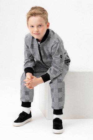 Брюки(Весна-Лето)+boys (св.серый меланж, костюмная клетка к546)