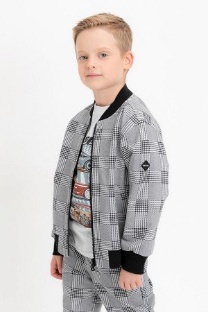 Жакет(Весна-Лето)+boys (св.серый меланж, костюмная клетка к546)