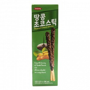 Печенье Sunyoung Палочки шоколадные с арахисом (Peanut Choco Stick) 54 гр