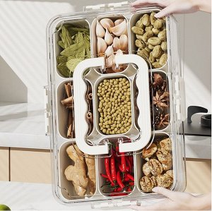 Контейнер для хранения специй, орехов, вакуумный, 9 отделений