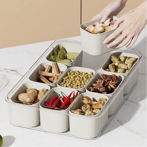 Контейнер для хранения специй, орехов, вакуумный, 9 отделений